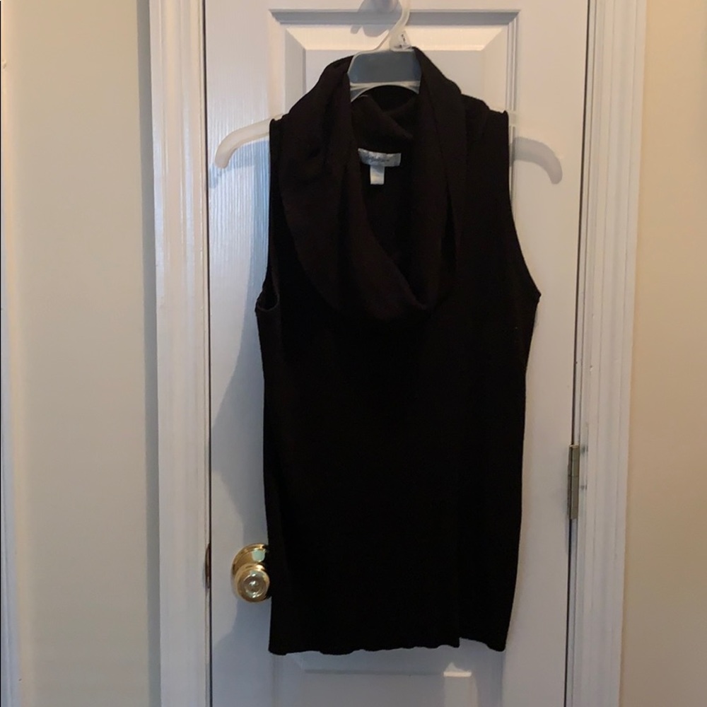 Black cow neck sweater tank top